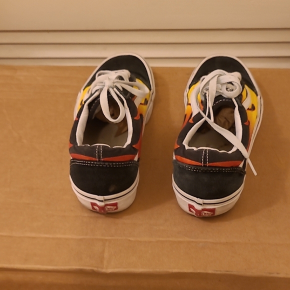 Vans Off The Wall Black, Yellow, Orange, and White Sneakers - Picture 4 of 6